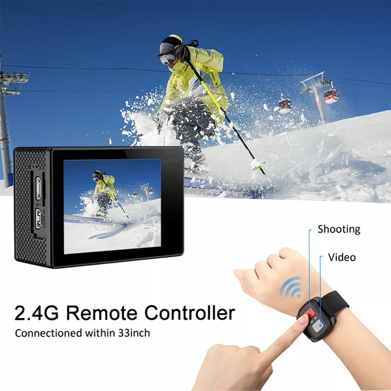 Outdoor 50 In 1  Action Camera kit with 1080P Hd Lens Underwater Professional Video Sports Camera