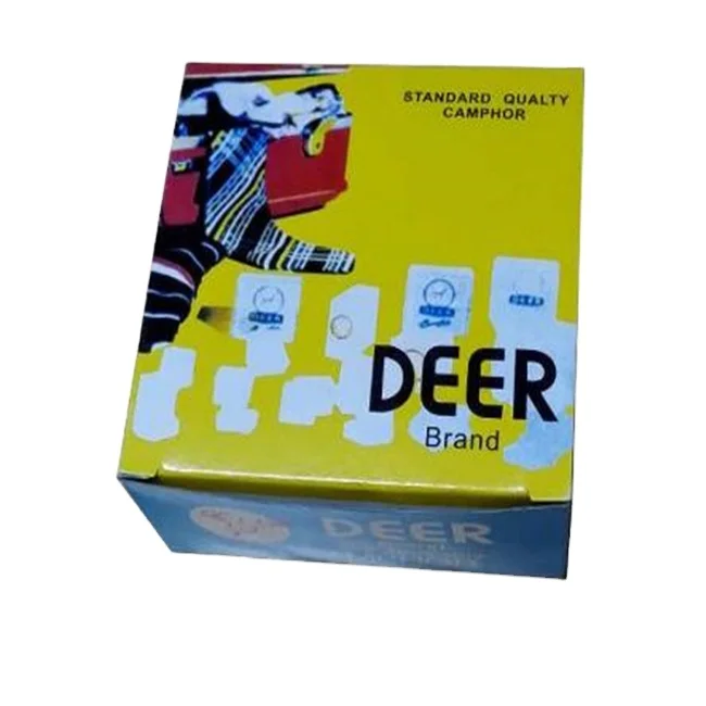 
Factory Eco-friendly Smokeless Refined Deer Brand 1/4OZ 96% Pure Natural Camphor Tablets Blocks 