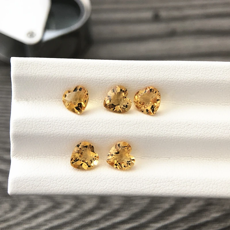 Hot Sale High Quality Heart Shape Faceted Cut Loose Gemstones Citrine Crystal Jewelry Natural Citrine for Making Jewelry