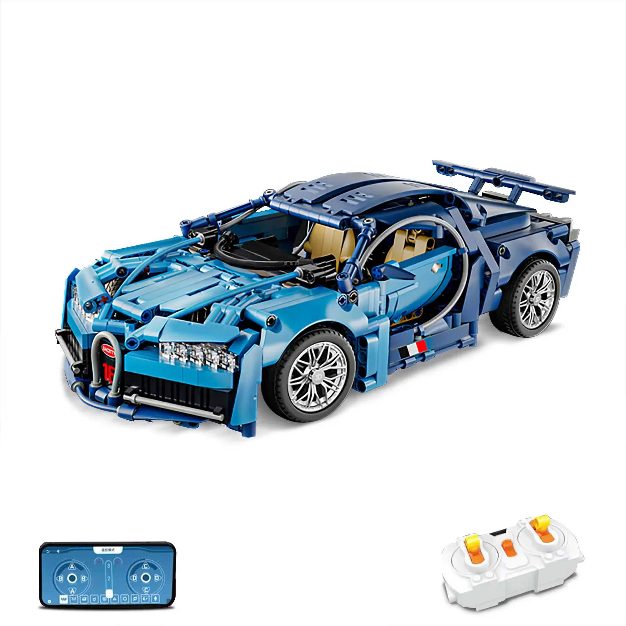 1:14 simulation scale Bugattl Veyron simulation electric Bluetooth mobile remote control building blocks sports car for kids toy