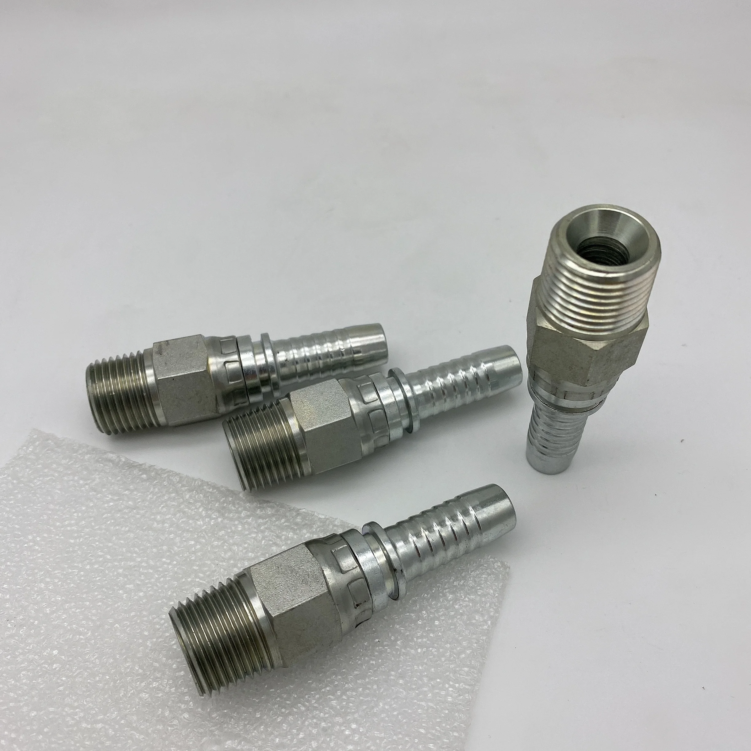 15611-08-08PK JIC NPT Male One Piece Fitting Metric Hydraulic Hose Fitting Carbon Steel Hydraulic Rubber Hose Connector Fitting