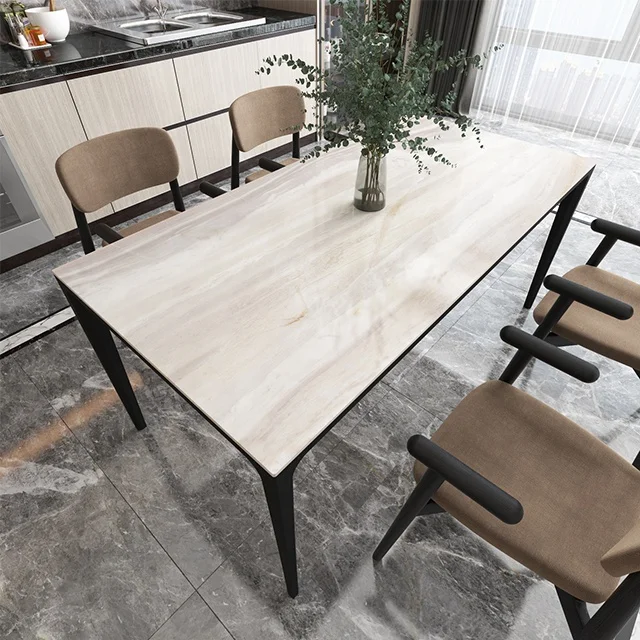 CERAWARM WiFi Smart Control Electric Heating Marble Top Dining Table