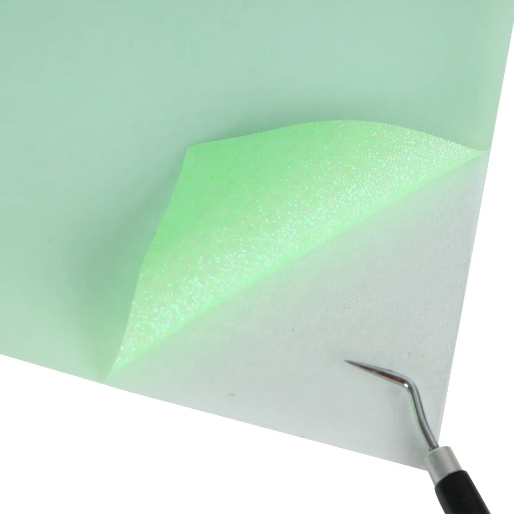 Renlitong glow in dark Glitter Series vinyl patterned htv reflective heat transfer vinyl cheap iron on vinyl