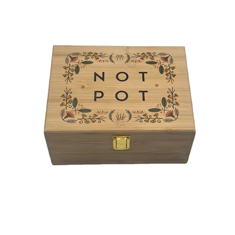 2024New Arrival Bamboo Storage Box Custom Wood Crafts Wholesale Home Decorative Wall Signs for Thanksgiving Gift Art Style