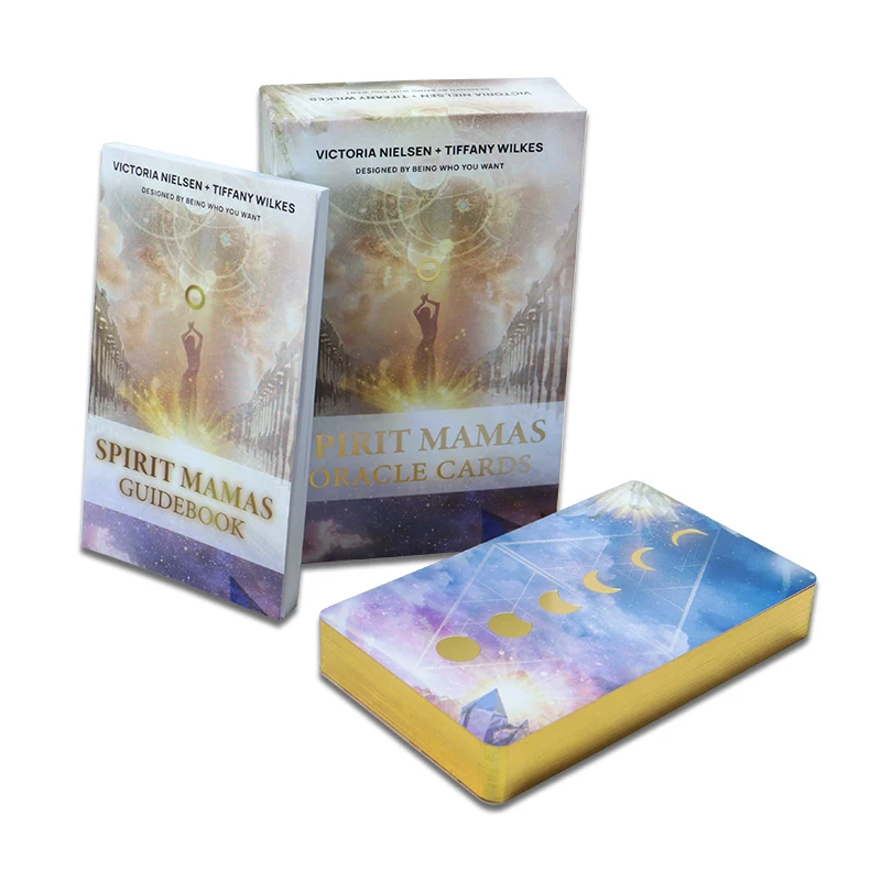 Manufacturer Design Custom Full Colors Printing Golden Edge Gold Foil Tarot Card With Guidebook