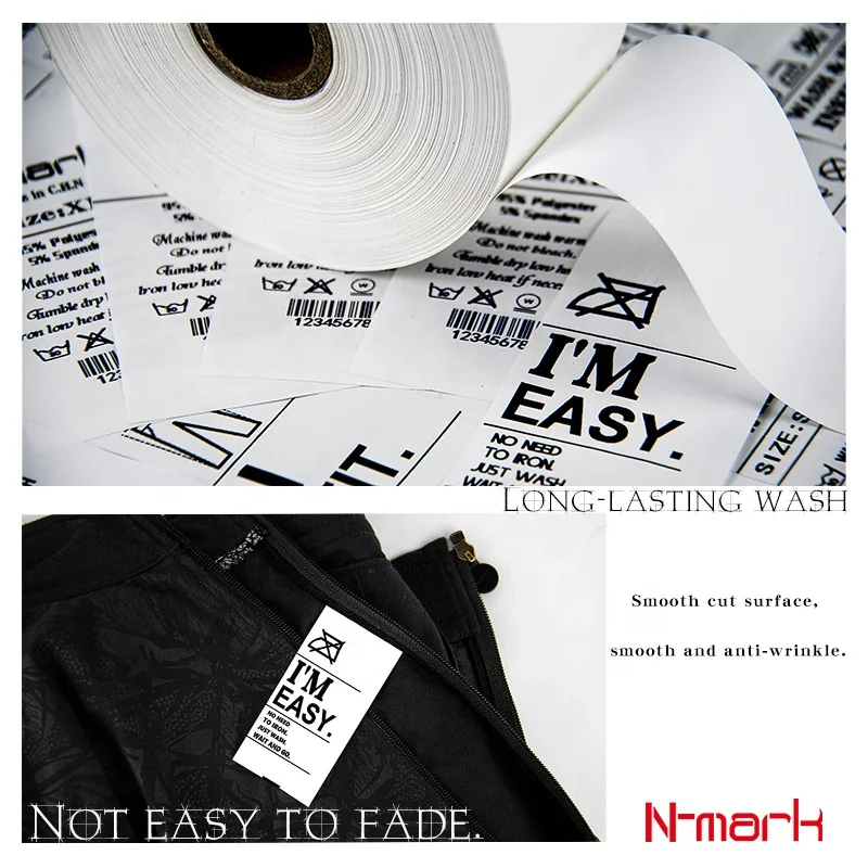 N-mark Popular Wholesale fabric label printer Customized washable foil material printing Durable water-resistant Personalize