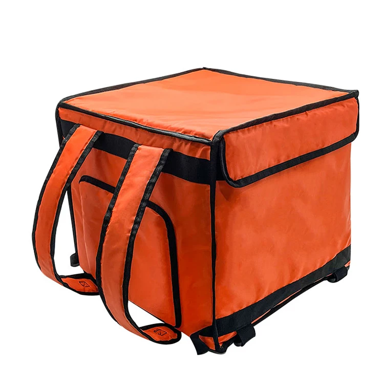 Custom logo printed heavy duty polyester backpack cooler thermal insulated food delivery bag