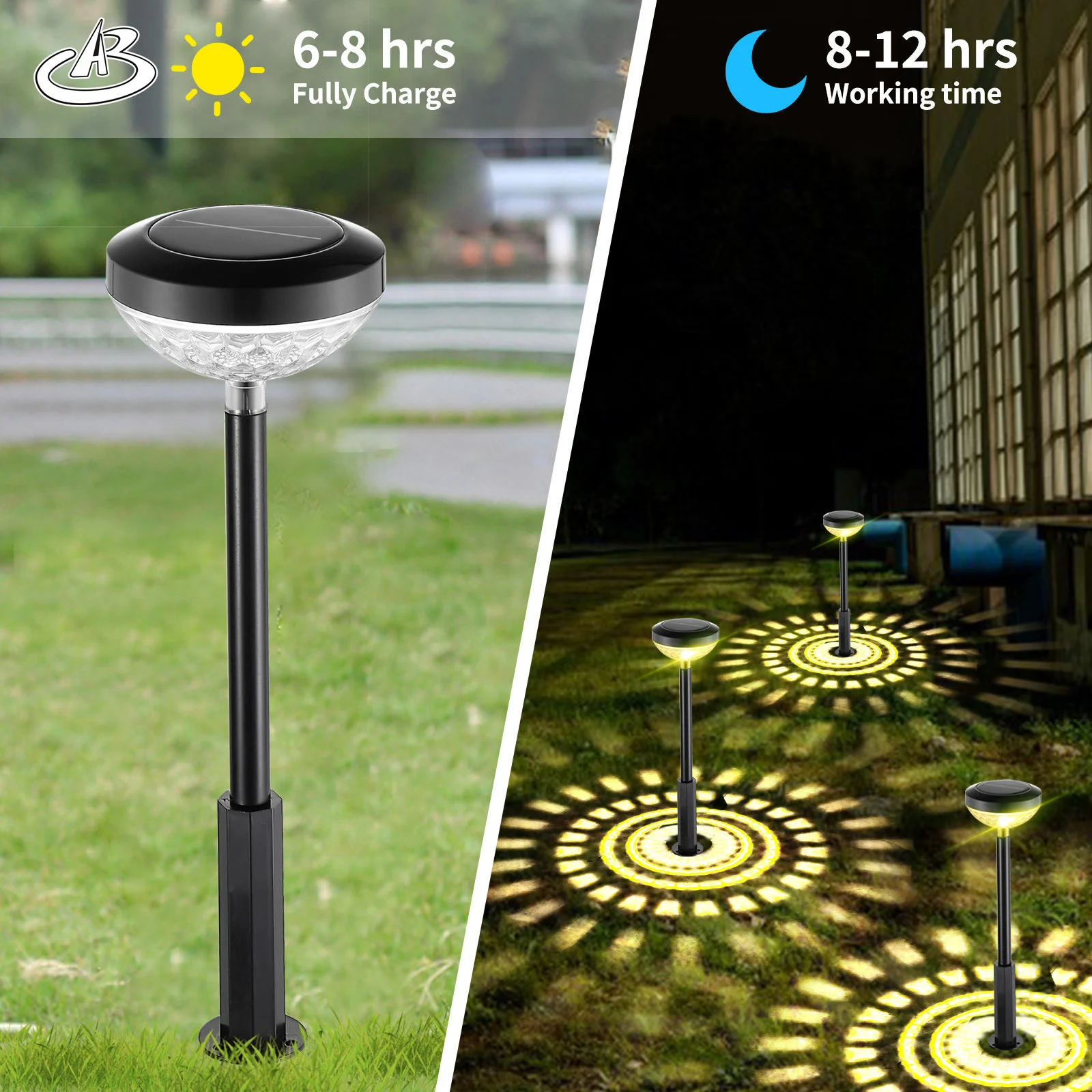 Wholesale High-quality New Solar Outdoor Rgb Color Changing Landscape Lighting Warm Light Channel Lawn Decorative Garden Lights
