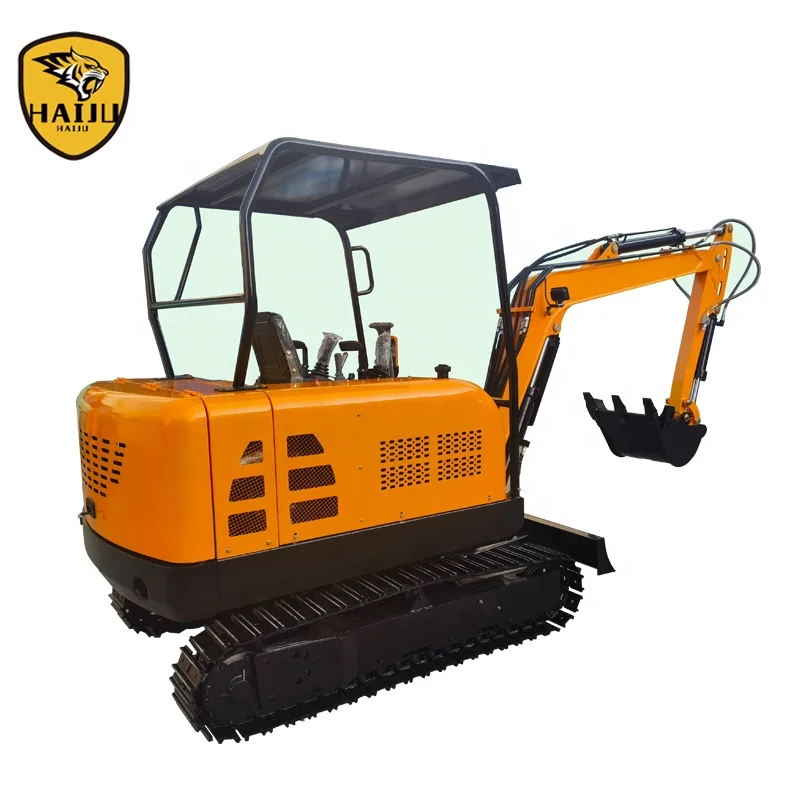 China Made 2.4Ton 2.5Ton HJ35 Micro Mini Excavator Garden Farm Excavator Machine With Closed Cabin Prices