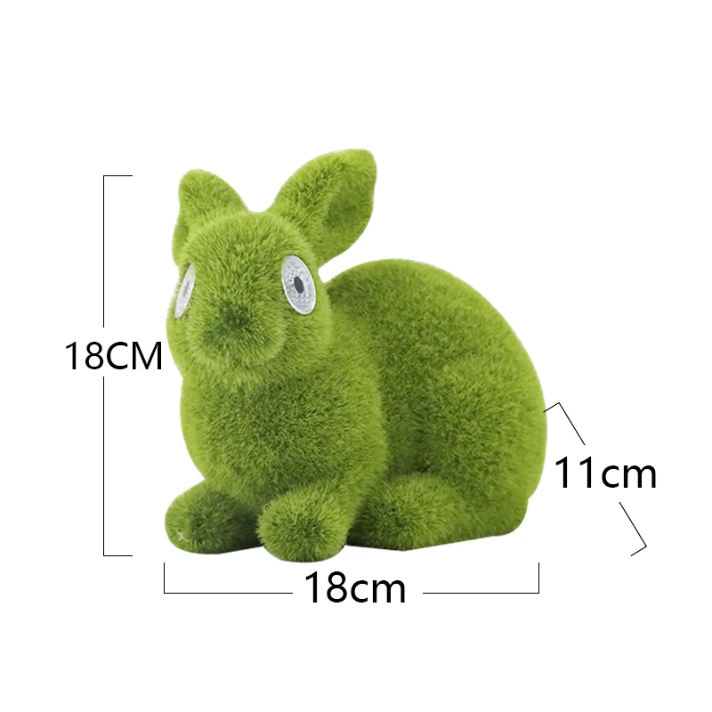 Handmade Resin Easter Faceless Doll Easter Plush Dwarf Moss Rocks Flocking Rabbit Handiwork Plush Dwarf Home Desk Ornaments
