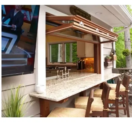 Double Glazed Fold up Windows panoramic windows patio with screen Frame Aluminium Insulated panoramic windows