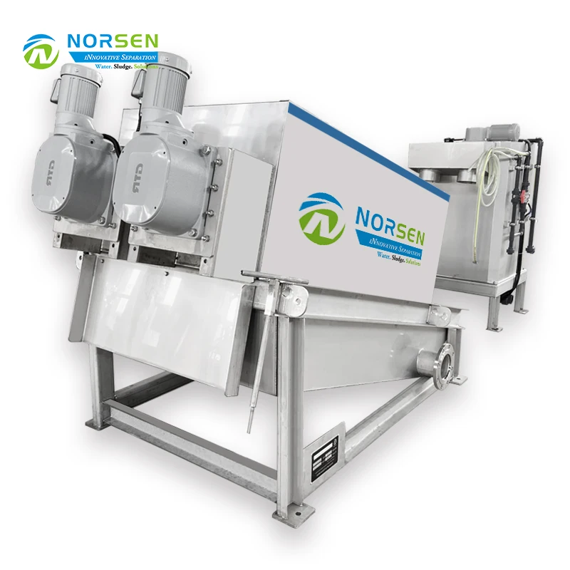 
NORSEN Multi-Plate Screw Press Sewage Treatment Dewatering Machine for Poultry Wastewater Sewage Treatment 