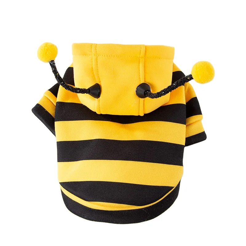 Fast Shipping Wholesale Manufacturer Cotton Cute Bee Type Spring Summer Dog Cat Halloween Pet Clothes for Dog with D ring