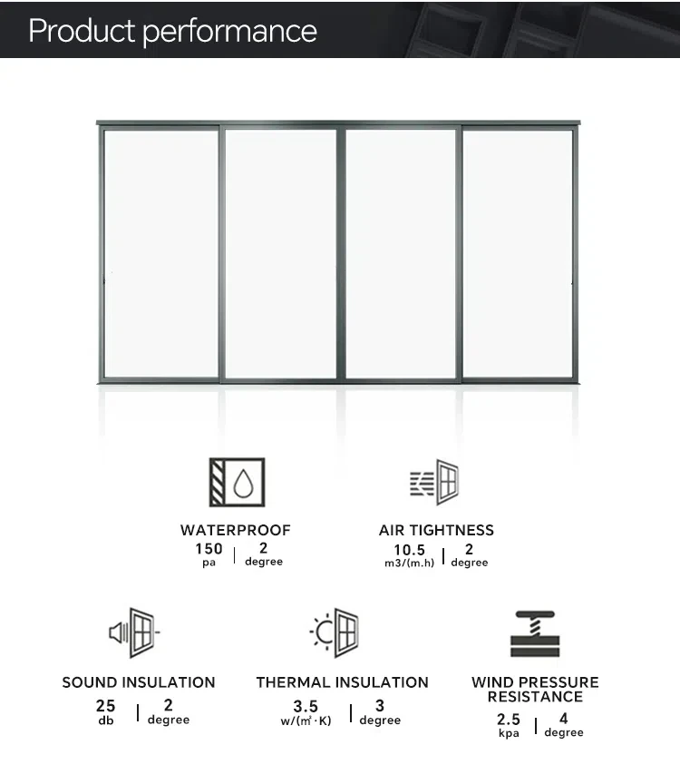 modern oversized 3 pane double glazed ultra slimline sightline/frame aluminium sliding glass doors