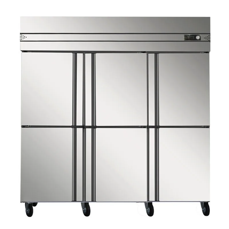 commercial vertical Freezer Commercial 6 Doors Refrigerators Freezers Stainless Steel Kitchen