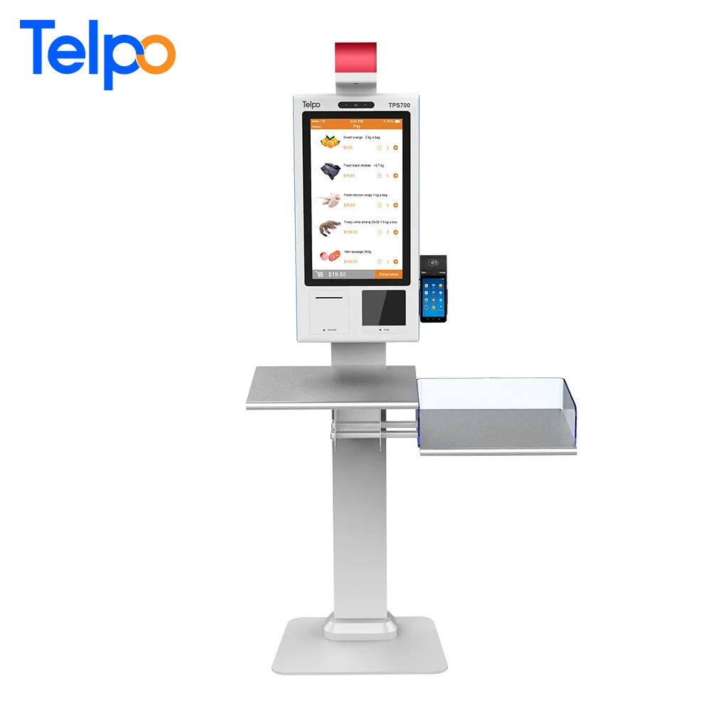 
Top smart payment solution partner Telpo face recognition self service cash register payment kiosk 