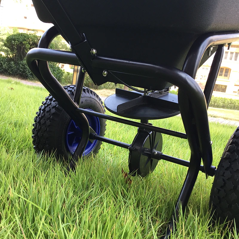 Hand seeding gritter with plastic bucket for seed and fertilizer