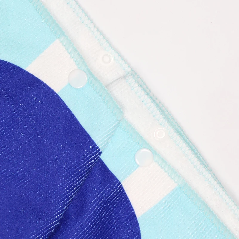 Kids Blue Whale Swim Shark Cartoon Printing Microfiber Hooded Poncho Beach Towel For Baby