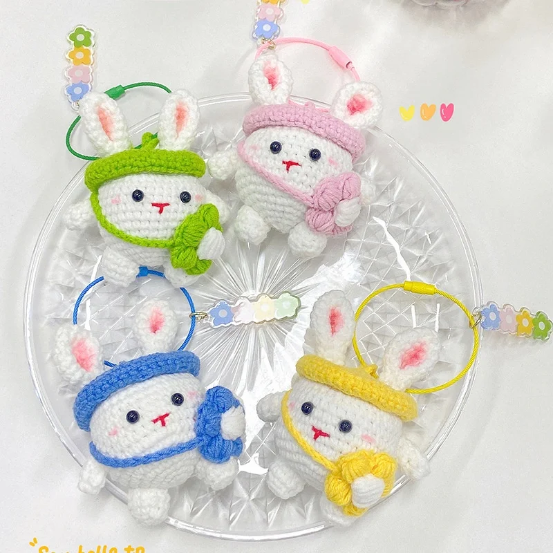 Wholesale Vending Machines Sell Hot Sale Dolls Cartoon Bunny Dolls Crochet Stuffed Bunny Knitting Toy Kawaii Llavero De Peluche