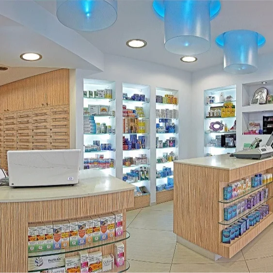 Modern Medical Store Retail Pharmacy Shop Interior Design Display Furniture