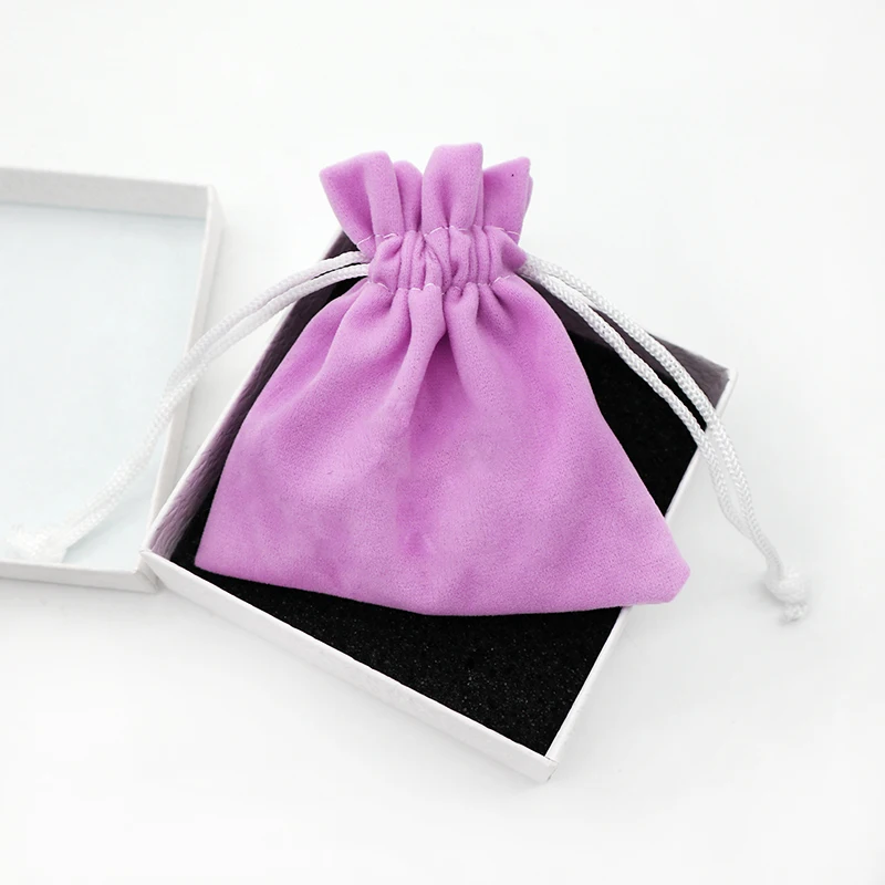 Custom Jewelry Drawstring Pouch Bracelet Cotton Pouch Velvet Bags For Online Business