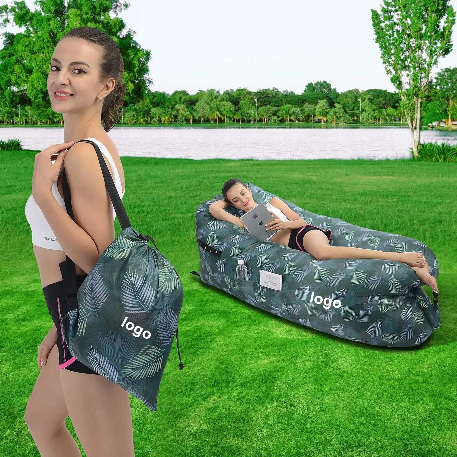 Woqi уличный Кемпинг amazon лидер продаж новый дизайн надувной шезлонг диван кресло-кровать