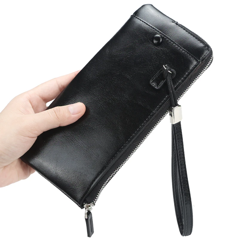 OEM Billeteras Hombres Cell Phone Soft Male Wholesale Designer Purse Wallet Men Long Leather Luxury