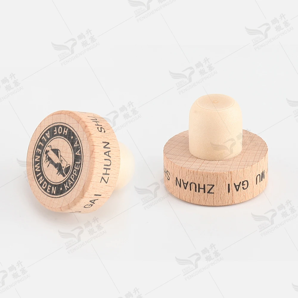 Wooden Synthetic Cork T Shape Polymer Wine / Spirits Synthetic Cork Bottle Stopper Customized Rubber Covers for Glass Bottles