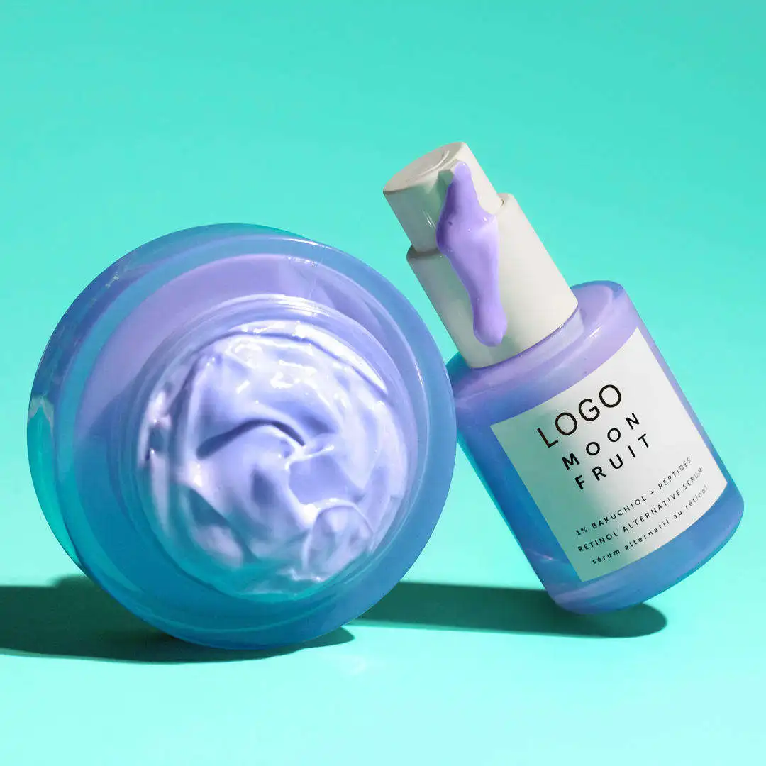 Hanlinger Private Label Whitening Moisturizing Hydrating 1% Bakuchiol +Peptides Retinol Alternative Moon Fruit Face Serum