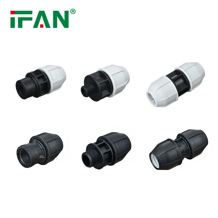 IFAN  factory price PN16 20-110mm big size full type PEHD fitting PP Compression PP fast connector for agriculture water supply