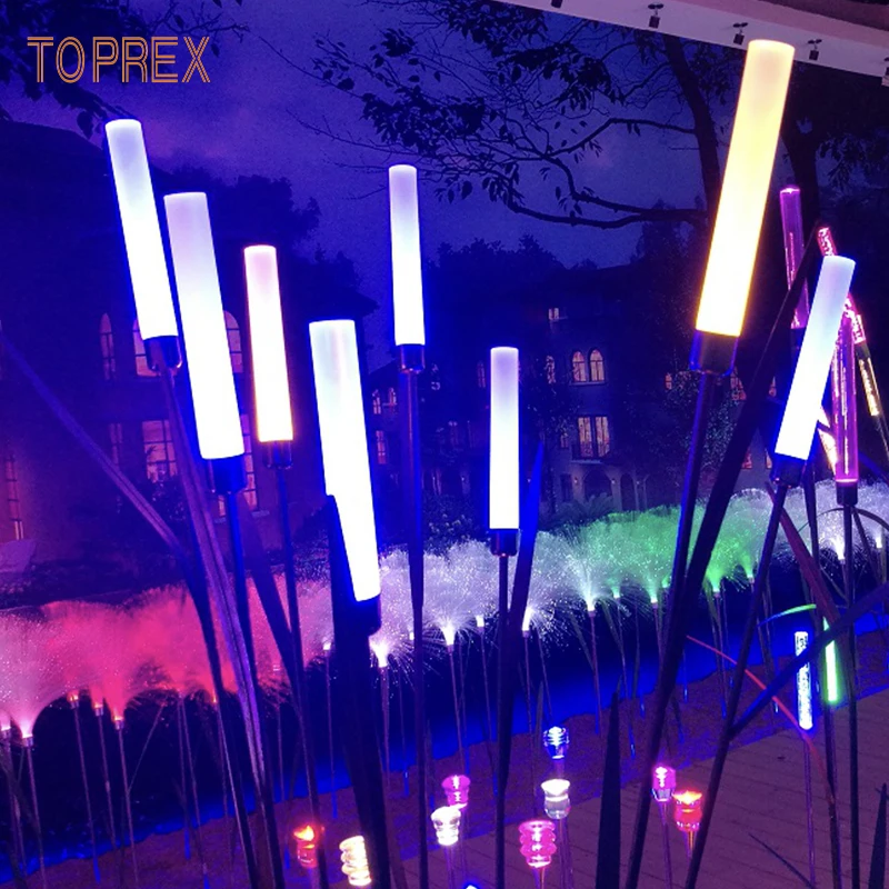 
TOPREX DECOR outdoor decorations christmas acrylic led reed flower ball stand fiber optic light 