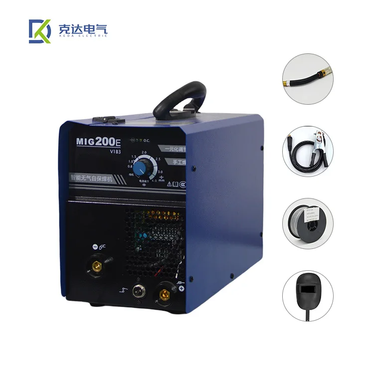 Rialnd MIG 200E Gasless 220V Dual Purpose Portable Electric Welder Carbon Dioxide Gas Shielded Machine Home Use Farm Industries