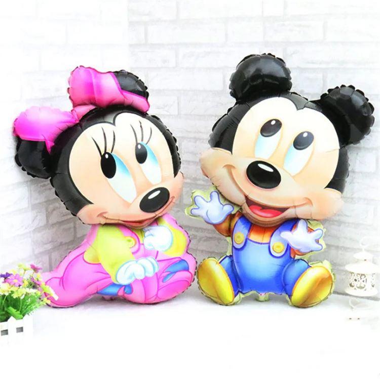 New Design Large Cute Mickey Minnie Cartoon Foil Balloon Baby Birthday Party Decoration Balloon For Kids Toy