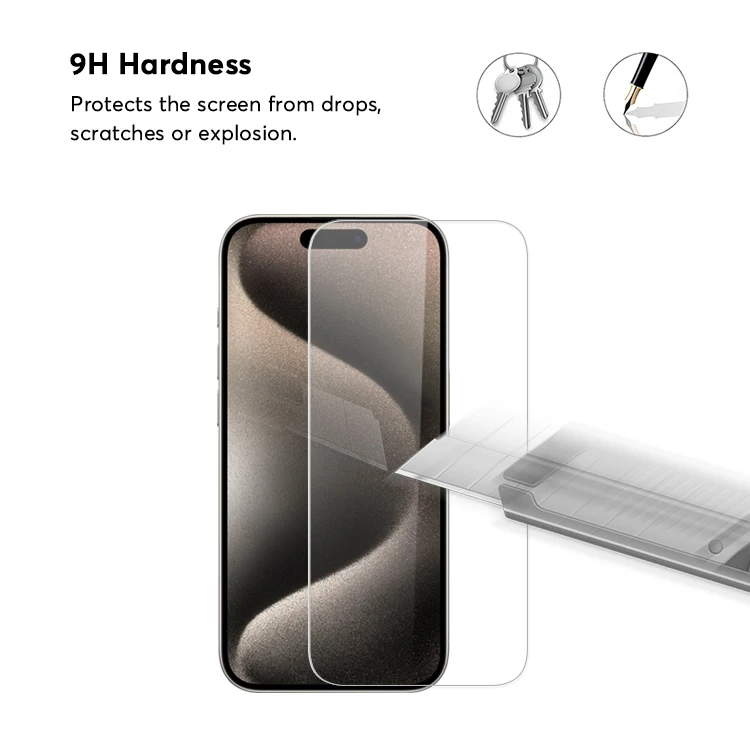 Free samples Fast Shipping Bubble Dust Free HD Clear Full Coverage Screen Protectors Temper glass For iPhone 14 12 13 15
