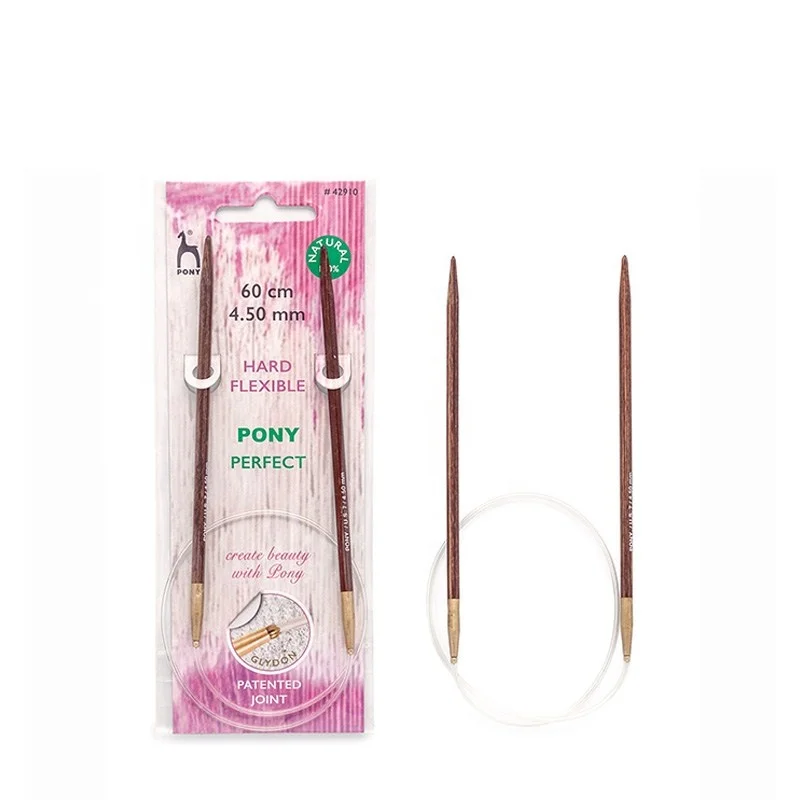 Фиксированная круглая вязальная игла из пони идеальное дерево 60 см 80