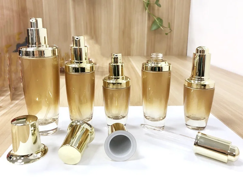 
20/30/50/80/100/120ml dropper aluminium pump spray airless glass cosmetic bottle 
