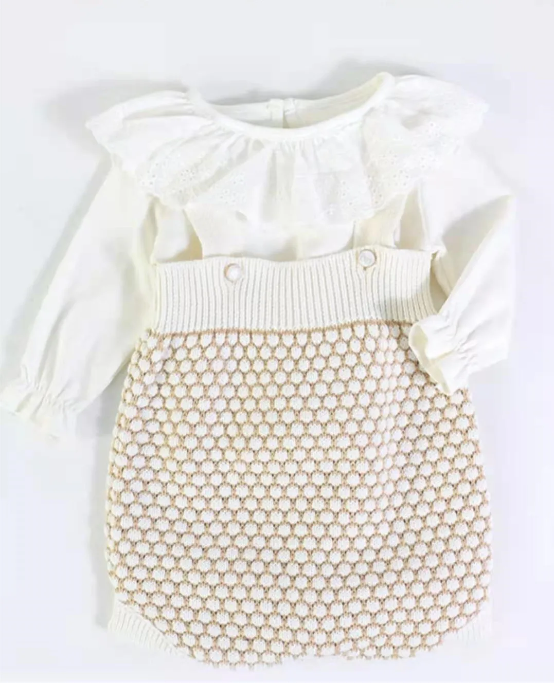 
Wholesale Newborn Baby Girl Knit Cotton Suit Cute Long Sleeve Cardigan Sweater And Romper Pants Baby Outfits 