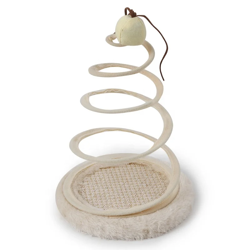 Pet Interactive Toy Cat Spiral Spring Plate Funny Ball Interactive Stainless Steel Spring Rotating Toy Cat Creative Toy
