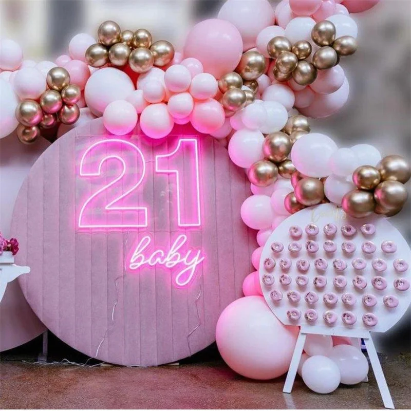 Custom 21 Baby Led Neon Signs for Birthday Party Baby NEON  Number 21 Birthday Multicolor Led Light Lamp