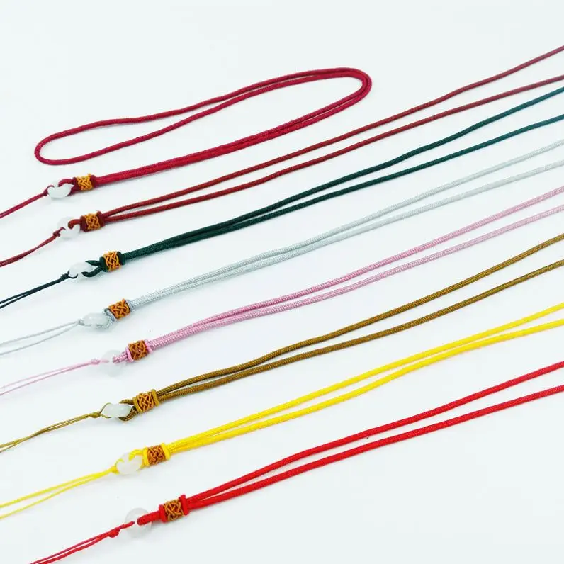 Wholesale Jade Ring Peace Buckle Necklace Hand-woven Jade Rope Jewelry Pendant Necklace Line Accessories Not Adjustable Rope