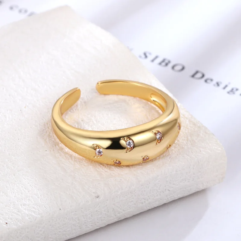 Fashion Jewelry  Couple Rings Jewelry For Women  Open Adjustable Small Star Zircon Rings For Women