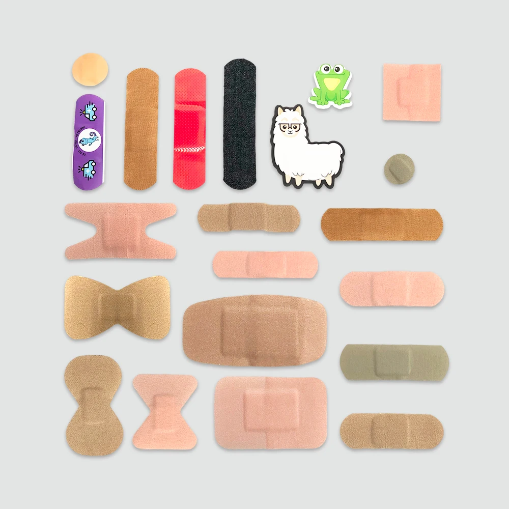 Custom Portable Flex Blue Bandaid in Biodegradable PE Material Fashion Plastic Box Band Aid