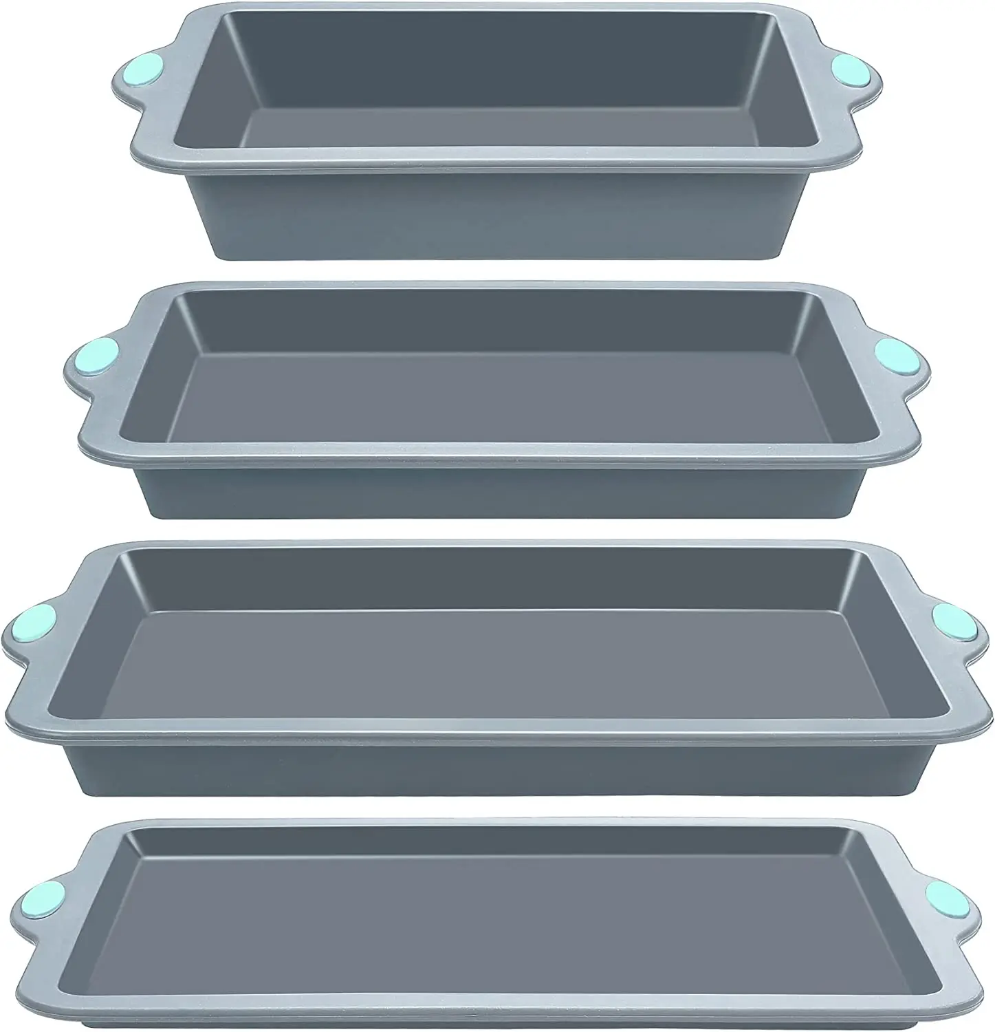 Bpa free food grade silicone Non-Stick Cookie Sheets Cake Pan heat-resisting Silicone Baking Pans Set