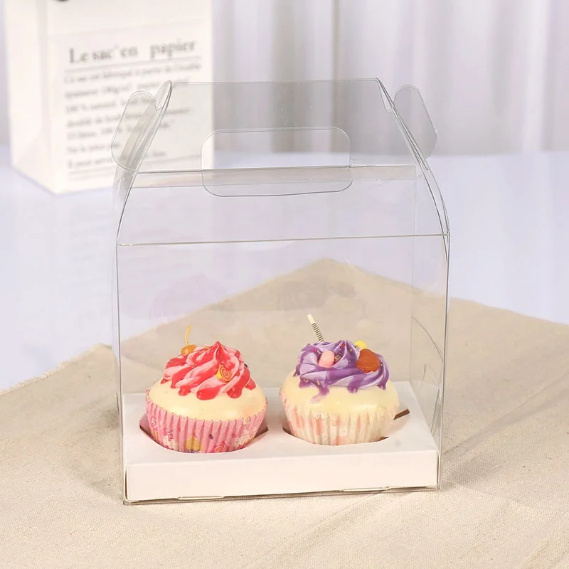 Hot portable birthday party recyclable environmental transparent PET wood cake box