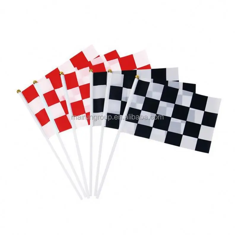 Checkered Flag Hand Signal Flags Black and White Chequered Racing Flag