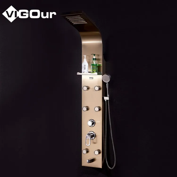 New Design Flower Shower Panel System Concealed Digital Shower Wall Panels Bathroom Waterproof Smart Wall Shower Panel