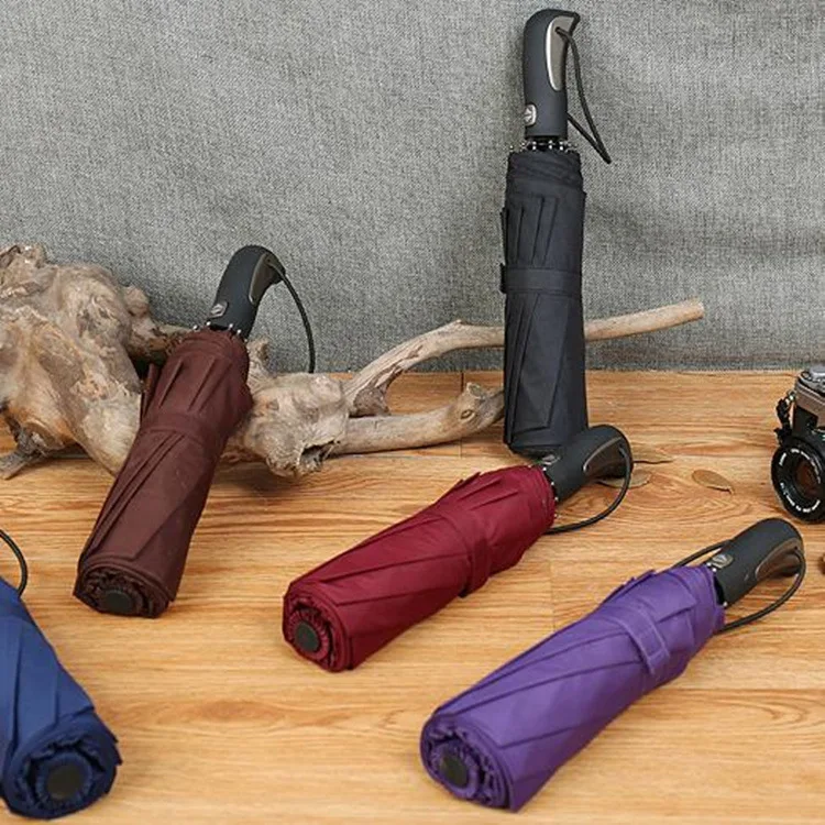 Suppliers custom print business high quality compact automatic three fold umbrella advertising