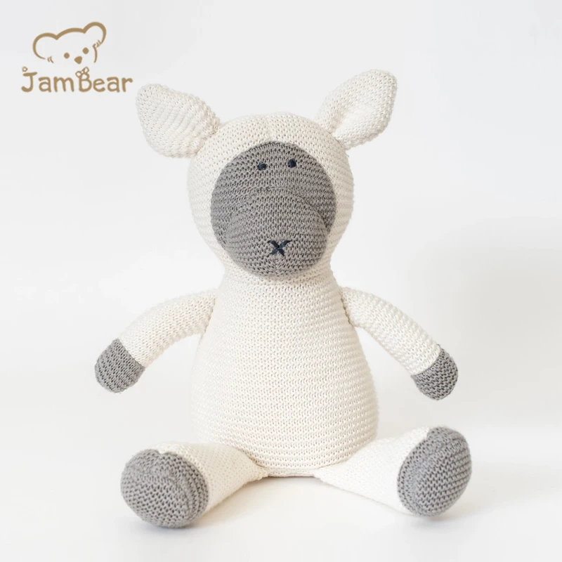 Organic cotton toys Cute animal toy Organic Classic Knit Animal Cute eco friendly baby sleeping comfort toy
