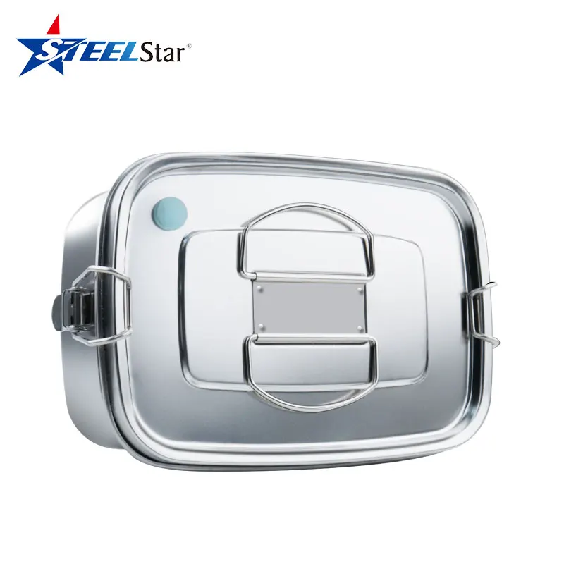 
New Eco friendly BPA Free 304 stainless steel lunch box for kids leakproof bento box Rectangle snack box with lock separator 