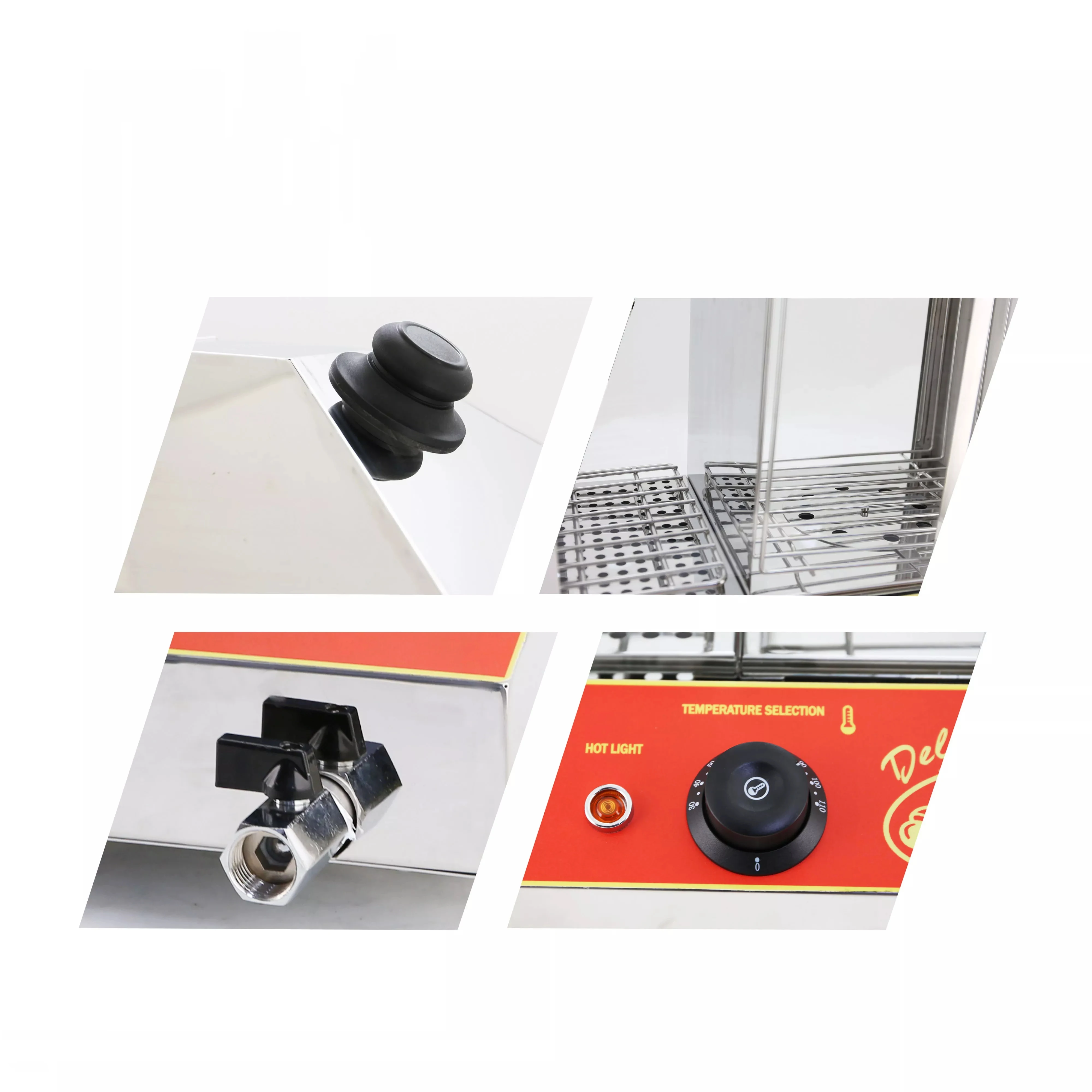 Electric Hot dog Machine Sausage Baking Machine Commercial Sausage Maker Automatic Mini Dual Control Temperature